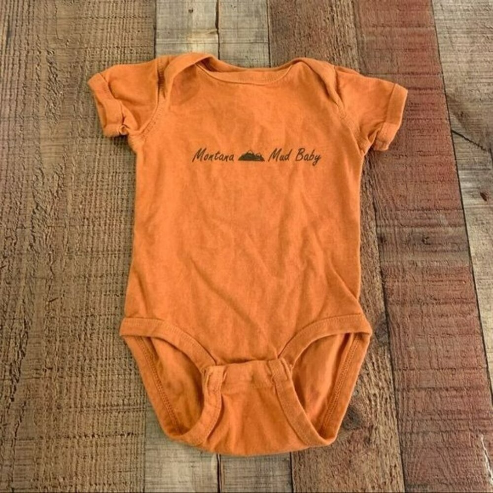 Montana Mud Shirts Mud Baby Baby Gender Neutral Orange Mud Pie Bodysuit 6m